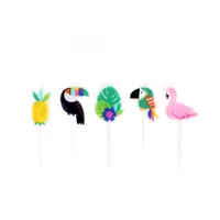 Set 5 lumânări party Tropical Multicolor