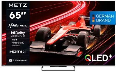 Televizor smart METZ - 65MQE8000Z, 65'', 4K, 144Hz, QLED+, UltraHD, 2x15W+20W(Sub), Dolby Atmos, Google TV, 5Y Warr, negru
