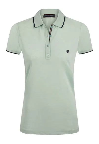 Tricou polo din amestec de bumbac - Verde pal