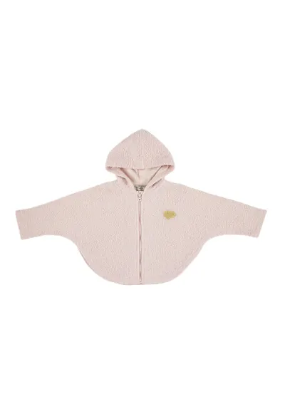 Hanorac cu gluga din material Teddy - Cotton Candy - Roz - pentru fetite - Roz