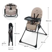 Scaun de masa pentru copii Kinderkraft Binci Beige