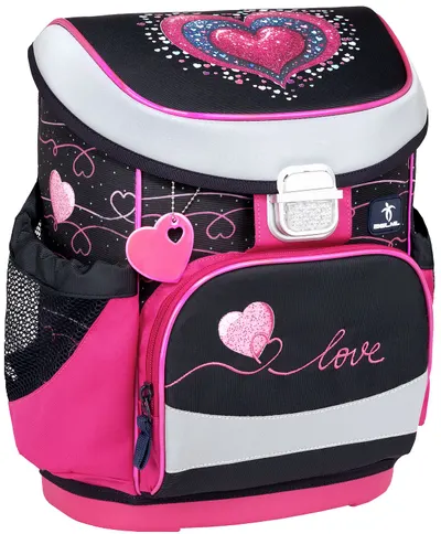 Rucsac-cutie de școală Belmil Classic - Dark Pinky, buzunar frontal