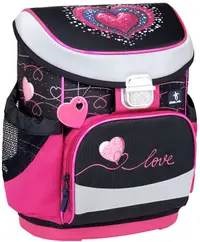 Rucsac-cutie de școală Belmil Classic - Dark Pinky, buzunar frontal
