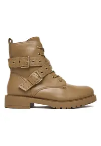 Ghete dama - fermoar - bej - material sintetic