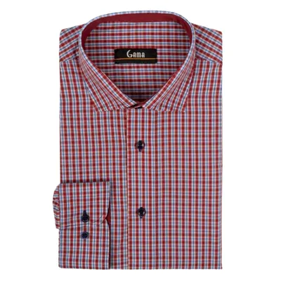 Camasa barbati 24-1924 Regular Fit, bordo/albastru carouri, Gama | marimea 41/42