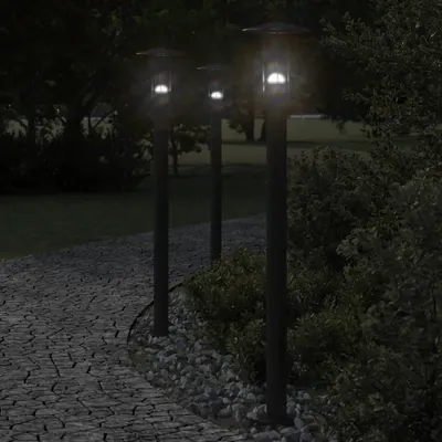 Gossi lampa exterioara de podea, negru, 100 cm, otel inoxidabil