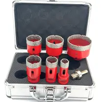 Set carote diamantate pt. gresie portelanata & piatra - diam. 20, 28, 35, 43, 50, 68mm Profesional Standard - DXDY.REDrill.BigSet