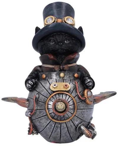 Statuetă Nemesis Now Adult: Steampunk - Feline Invention, 14 cm