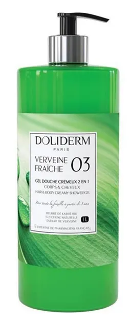 Doliderm Gel de duș 2 în 1 Verveine Fraiche 03, 1000 ml