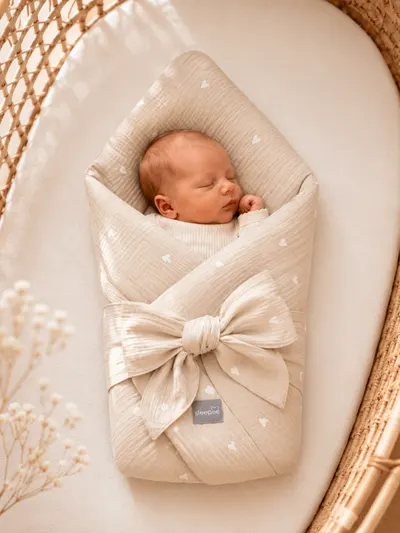 Wrap din bumbac Babyhorn pentru nou nascuti Love Sleepee