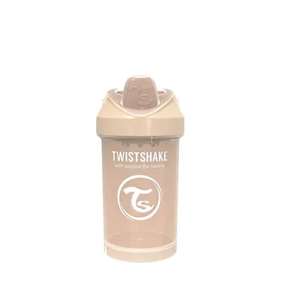 Cana cu tetina de tranzitie Twistshake Crawler Cup - Bej, 300 ml