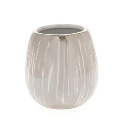 Suport ceramic pentru periuta de dinti, finisaj lucios, gri perlat 9 cm