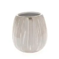 Suport ceramic pentru periuta de dinti, finisaj lucios, gri perlat 9 cm