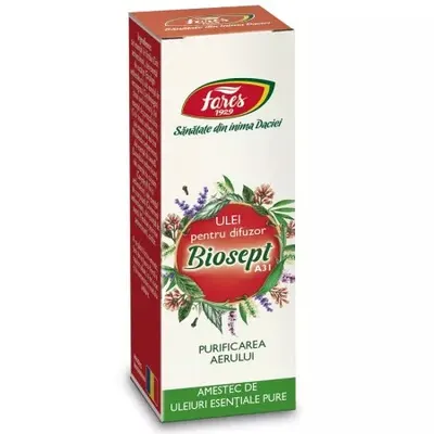 Amestec de uleiuri esentiale purificarea aerului Biosept A31, 10 ml, Fares