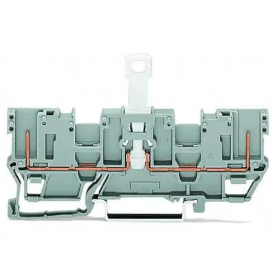 2-pin disconnect carrier terminal block; with shield contact; with 2 jumper positions; for DIN-rail 35 x 15 and 35 x 7.5; 4,00 mm²; gray