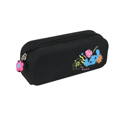 Penar din silicon cu 1 compartiment, Coolpack, Disney Stitch, Negru