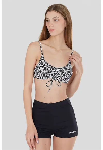 Sutien cu model si bretele ajustabile Moana - Alb/Negru