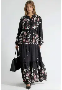 Rochie Maxi - Decolteu in V - Multicolor