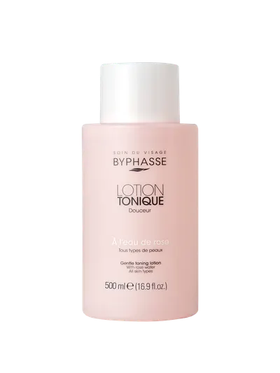 Lotiune tonica delicata pentru toate tipurile de ten cu apa de trandafir, 500ml, Byphasse