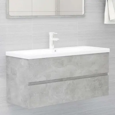 vidaXL Dulap de chiuvetă, gri beton, 100x38,5x45 cm, PAL