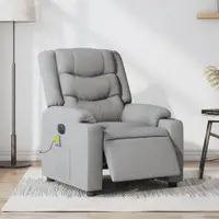 Gossi fotoliu electric de masaj rabatabil, gri deschis, microfibra