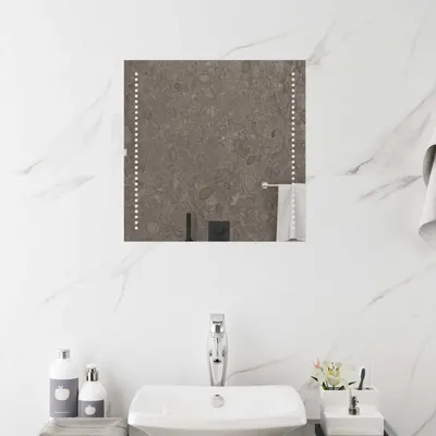 vidaXL Oglindă de baie cu LED Transparent 50 x 50 cm sticlă securizată