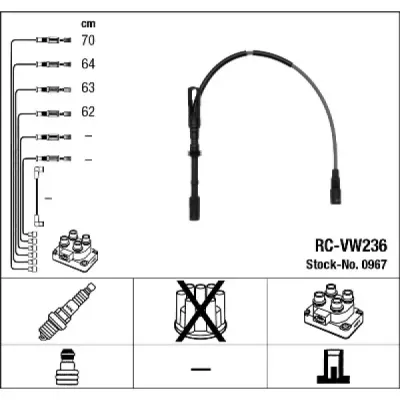 Set cablaj aprindere NGK 0967