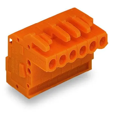 1-conductor female plug; angled; 2.5 mm²; Pin spacing 5.08 mm; 12-pole; 2,50 mm²; orange