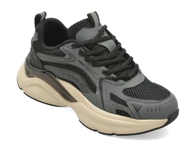 Pantofi sport GRYXX negri, 608, din material textil si piele naturala