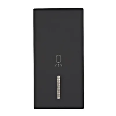 Clapetă cu indicator transparent, cu simbol LAMPĂ, 1M, negru