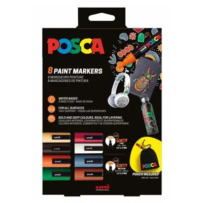 Set 8 markere cu vopsea PC-3/5M cutie de carton+saculet model 2025