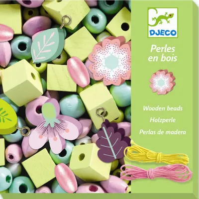 Set creativ Djeco - Creati bijuterii cu flori, 450 de margele