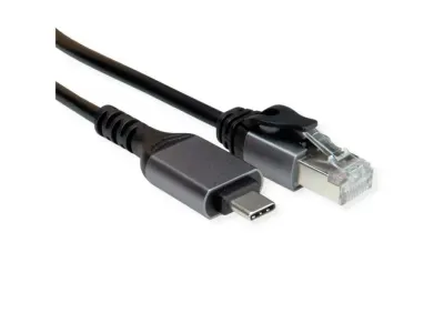 Cablu USB 3.2 Gen2 type C la Gigabit LAN RJ45 1.5m Negru, 12.99.1166