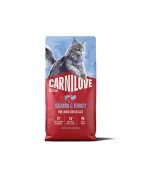 Hrană pisici adulte talie mare CARNILOVE Active Cat Salmon and Turkey Adult Large 6 kg somon și curcan