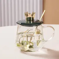 Pahar pentru băuturi calde și reci Morello - Crown, cu capac și linguriță, 350 ml, Green