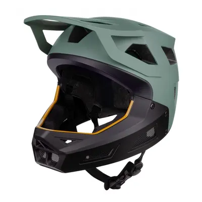 Cască Force DROP full-face downhill, verde-negru L-XL.