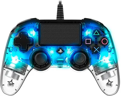 Controller Nacon - Wired Illuminated, Crystal Blue (PS4)