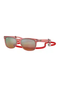 Ochelari de soare wayfarer cu lentile oglinda New - Roz pastel