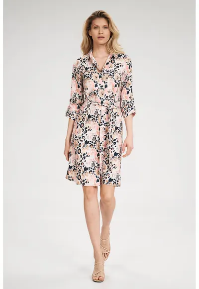 Rochie M701 - imprimeu floral - multicolor - poliester