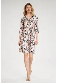 Rochie M701 - imprimeu floral - multicolor - poliester