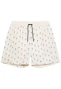 Pantaloni de baie barbati crem - poliamida - cu talie elastica si buzunare -