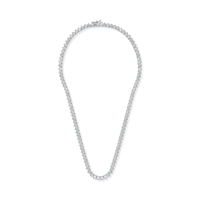 Colier tennis din aur alb cu diamante de 20.45ct