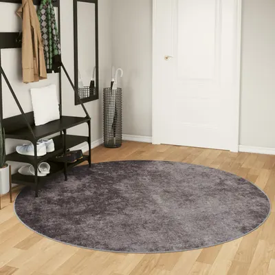 vidaXL Covor lavabil, gri, Ø 200 cm