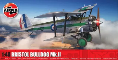 Model asamblat Airfix Militar : Avioane - bombardierul britanic Bristol Bulldog Mk.II(Bristol Bulldog Mk.II)