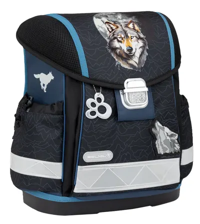 Ghiozdan -cutie de școală Belmil Classic - Wolves Pack, 1 compartiment