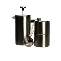 Set 4 piese presa si accesorii cafea ROAST negru