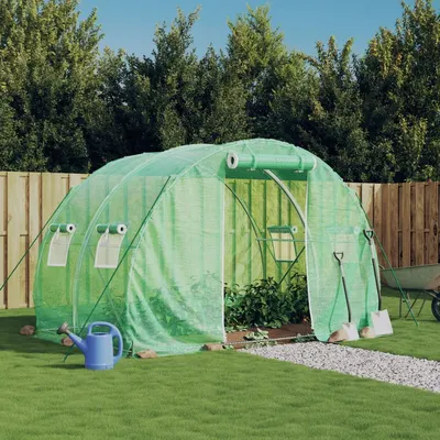Gossi sera cu un cadru din otel, verde, 6 m2, 3x2x2 m