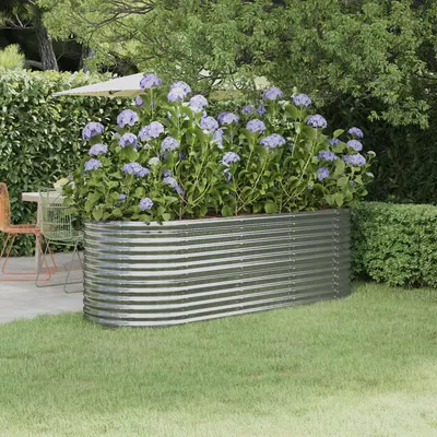 vidaXL Strat înălțat grădină 224x80x68 cm oțel galvanizat