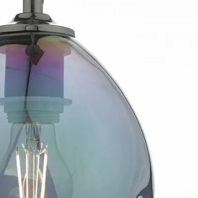 Lampa suspendata Rogan Pendant Black & Iridised Glass