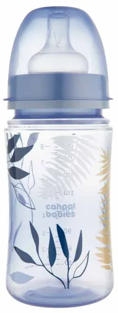 Biberon anti-colici pentru bebeluși Canpol - Easy Start, Gold, 240 ml, albastru